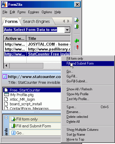 Screenshot of FormZilla