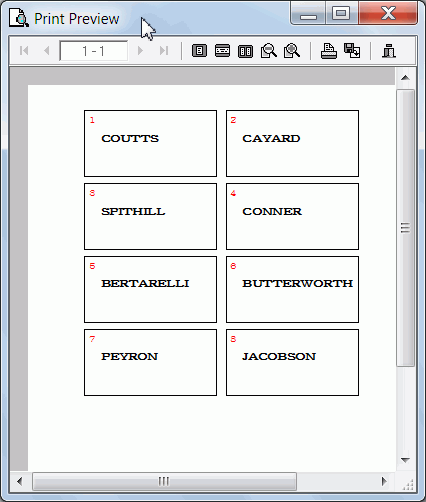 Preview result of using counter for labels