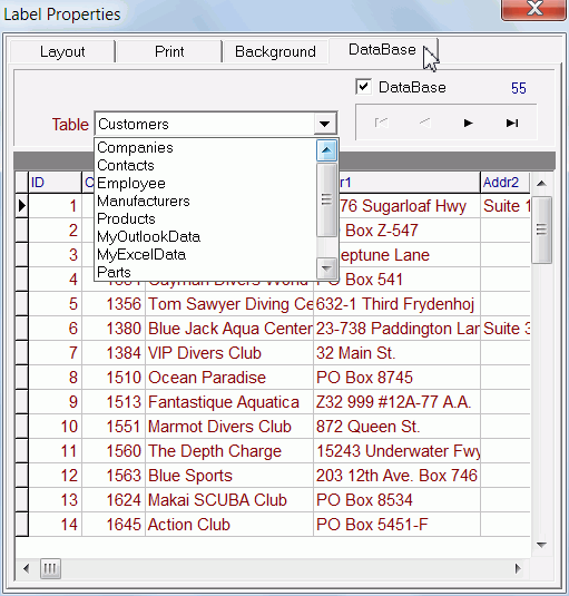 labe-data-from-database