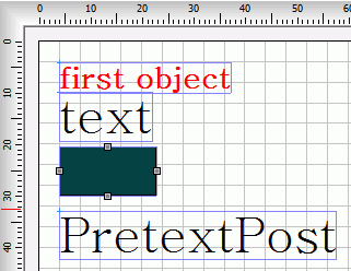 Label objects after alignment to first object top position