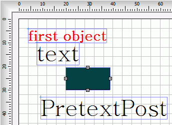 Label objects before alignment to first object top position