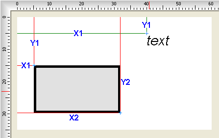 Label object postion coordinates