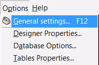 Options and Preferences menu item