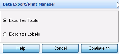 Label Mix table export/print manager