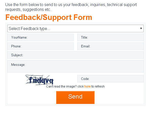 ready-to-use feedback form