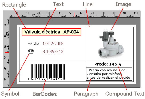 example of label design objects